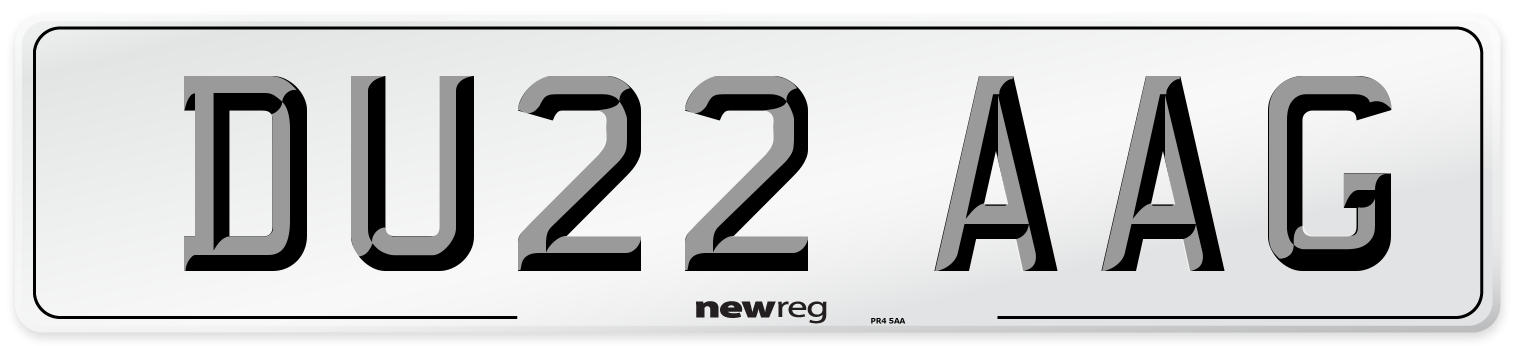 DU22 AAG Number Plate from New Reg